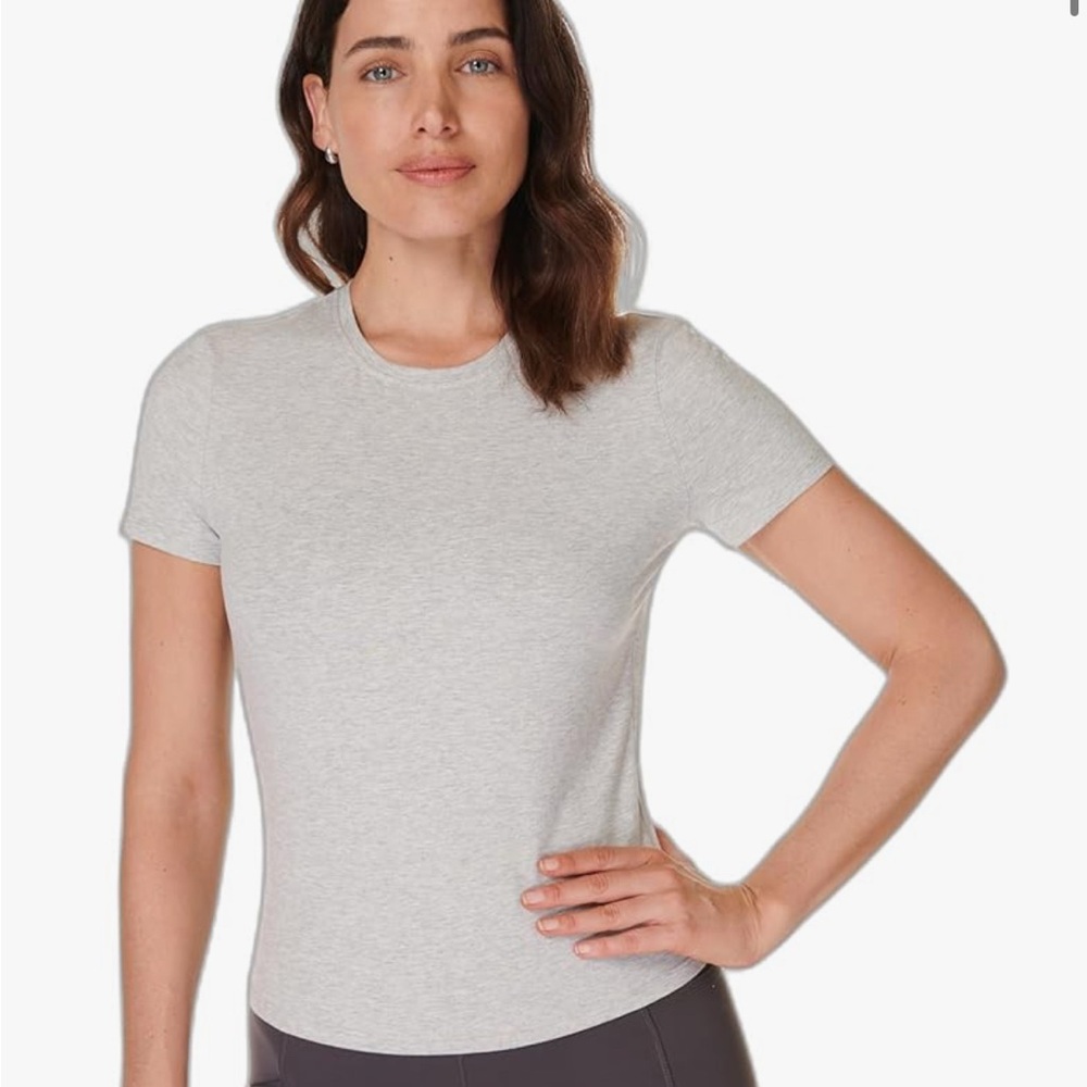 NWT-Sweaty Betty Light Gray Short Sleeve Tee